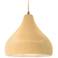 Radiance 13.5"W Droplet Brass Beige Cord Pendant w/ Muted Yellow Shade