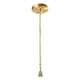 Image2 of Radiance 13.5"W Droplet Brass Beige Cord Pendant w/ Muted Yellow Shade more views