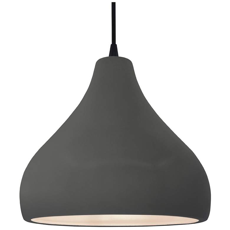 Image 1 Radiance 13.5"W Grey Frame Matte Black Large Droplet Black Cord LED Pe