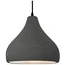 1_Radiance 13.5"W Grey Frame Matte Black Large Droplet Black Cord Pendan