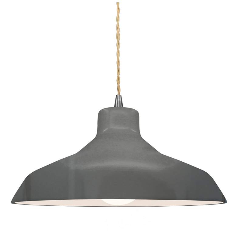 Image 1 Radiance 13.5"W Grey Frame Nickel Loft Beige Twisted LED Pendant