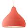 Radiance 13.5"W Large Droplet Brass Beige Cord Pendant w/ Gloss Blush