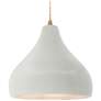 1_Radiance 13.5"W Large Droplet Brass Beige Cord Pendant w/ Matte White
