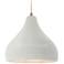 Radiance 13.5"W Large Droplet Brass Beige Cord Pendant w/ Matte White