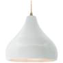 Thumbnail1 of Radiance 13.5"W Large Droplet Brass Beige Cord Pendant w/ White Shade