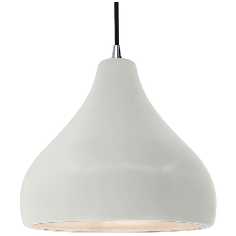 Image 1 Radiance 13.5"W Matte White Frame Nickel Large Droplet Black Cord Pend