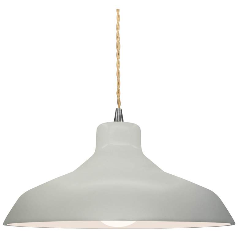 Image 1 Radiance 13.5"W Matte White Frame Nickel Loft Beige Twisted LED Pendan