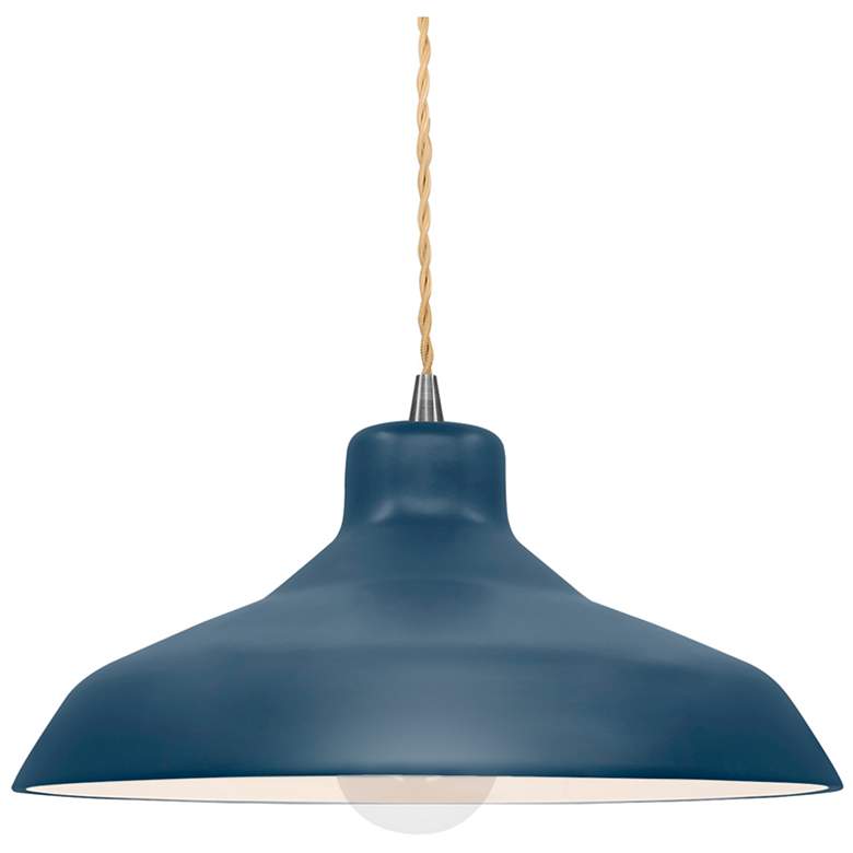 Image 1 Radiance 13.5"W Midnight Frame Nickel Loft Beige Twisted LED Pendant