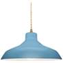 1_Radiance 13.5"W Sky Blue Frame Antique Brass Loft Beige Twisted LED Pe