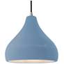 1_Radiance 13.5"W Sky Blue Frame Nickel Large Droplet Black Cord Pendant