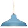 1_Radiance 13.5"W Sky Blue Frame Nickel Loft Beige Twisted LED Pendant