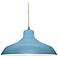 Radiance 13.5"W Sky Blue Frame Nickel Loft Beige Twisted LED Pendant