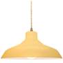 1_Radiance 13.5"W Yellow Frame Antique Brass Loft Beige Twisted LED Pend