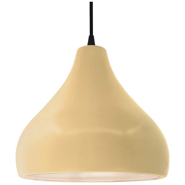 Image 1 Radiance 13.5"W Yellow Frame Matte Black Large Droplet Black Cord Pend