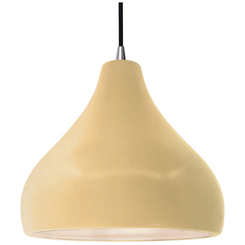 Image 1 Radiance 13.5"W Yellow Frame Nickel Large Droplet Black Cord LED Penda