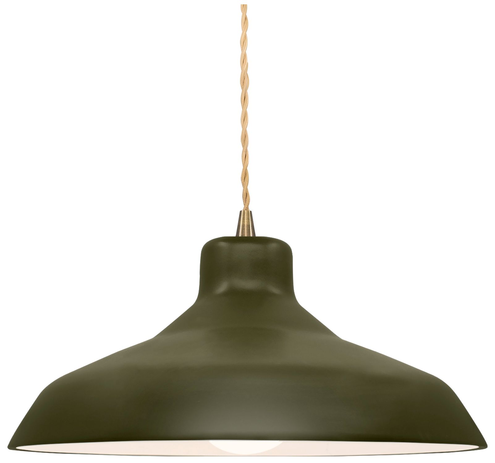 Radiance 13 1/2"W Antique Brass and Green LED Pendant Light