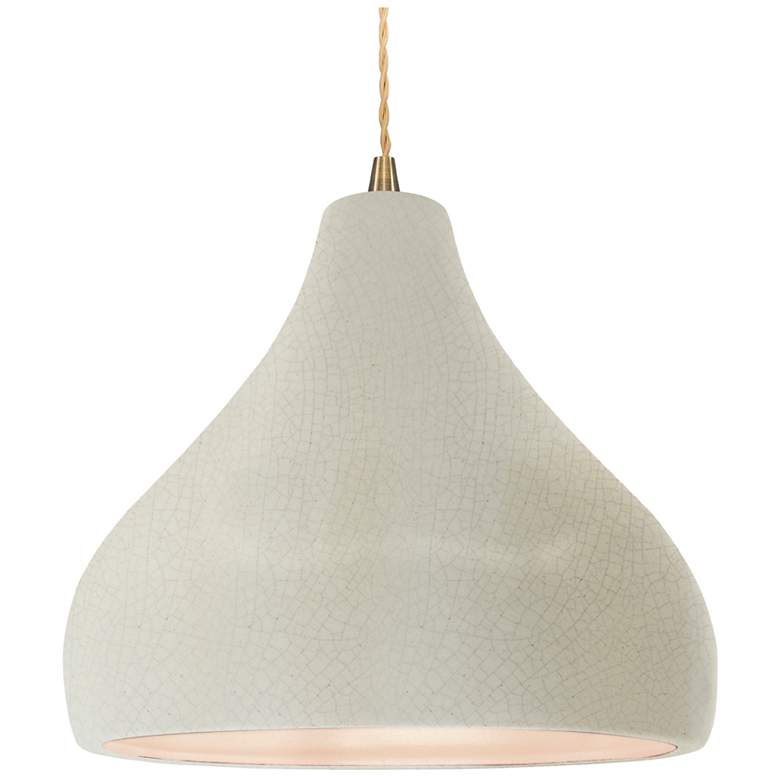 Image 1 Radiance 13 1/2"W Antique Brass Pendant Light w/ White Shade