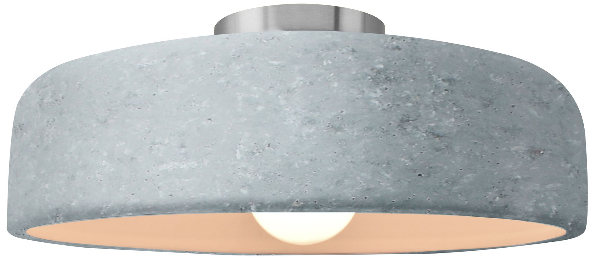 Radiance 13" Medium Spire Nickel LED Semi.Flush w/Concrete S Made to O