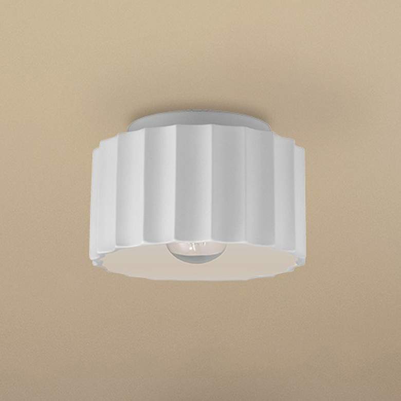 Image 1 Radiance 13"W Bisque Large Gear Flush.Mount