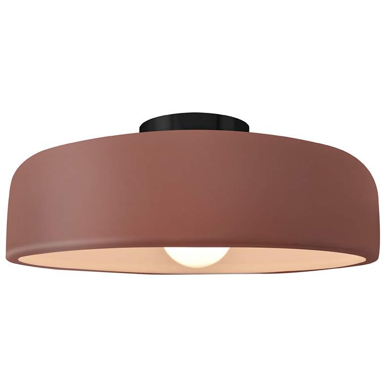 Image 1 Radiance 13"W Black and Canyon Clay Ceramic Ceiling Light