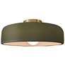 Radiance 13"W Brushed Brass and Matte Green Ceiling Light