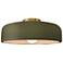 Radiance 13"W Brushed Brass and Matte Green Ceiling Light