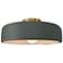 Radiance 13"W Brushed Brass and Pewter Green Ceiling Light