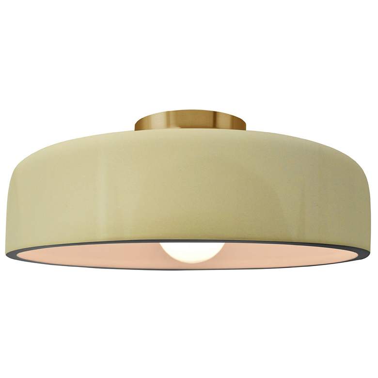 Image 1 Radiance 13"W Brushed Brass with Vanilla Gloss Ceiling Light