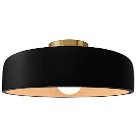 Image1 of Radiance 13"W Carbon Frame Brushed Brass Metal Medium Spire LED Semi.F