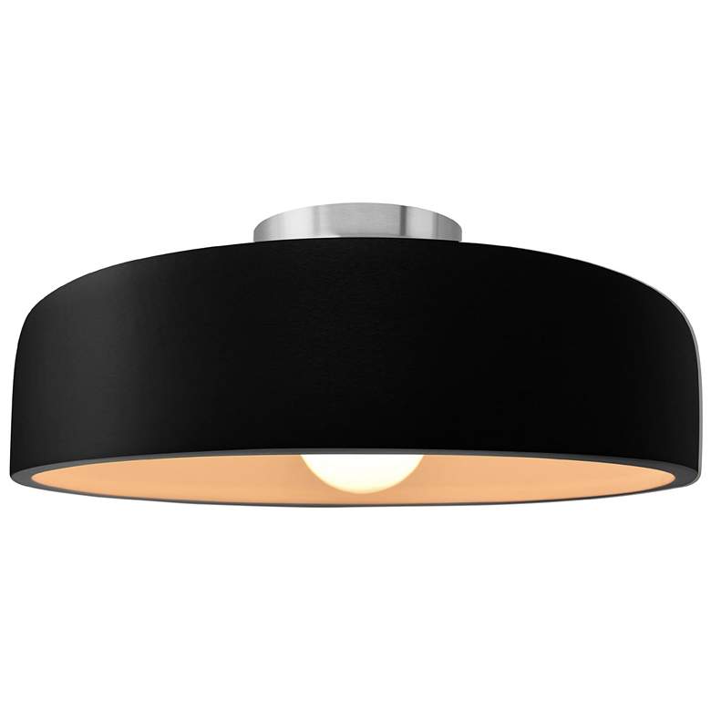 Image 1 Radiance 13"W Carbon Frame Brushed Nickel Metal Medium Spire LED Semi.