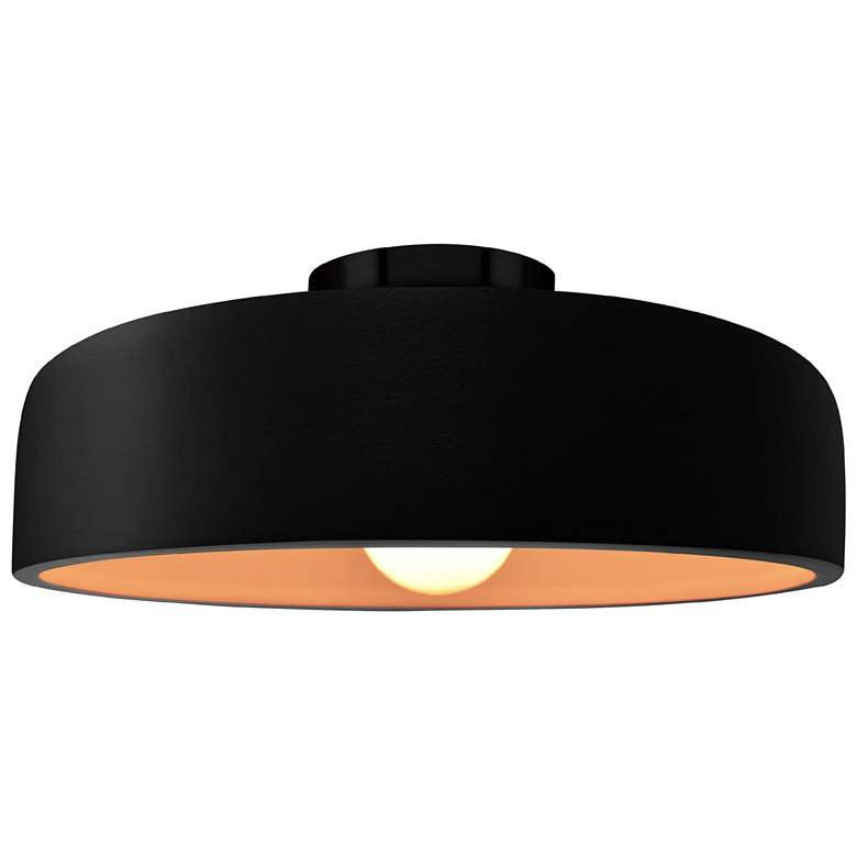 Image 1 Radiance 13"W Carbon/Gold Frame Matte Black Metal Medium Spire Semi.Fl