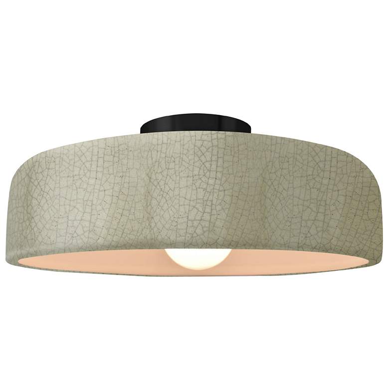 Image 1 Radiance 13"W Celadon Frame Matte Black Medium Spire LED Semi.Flush