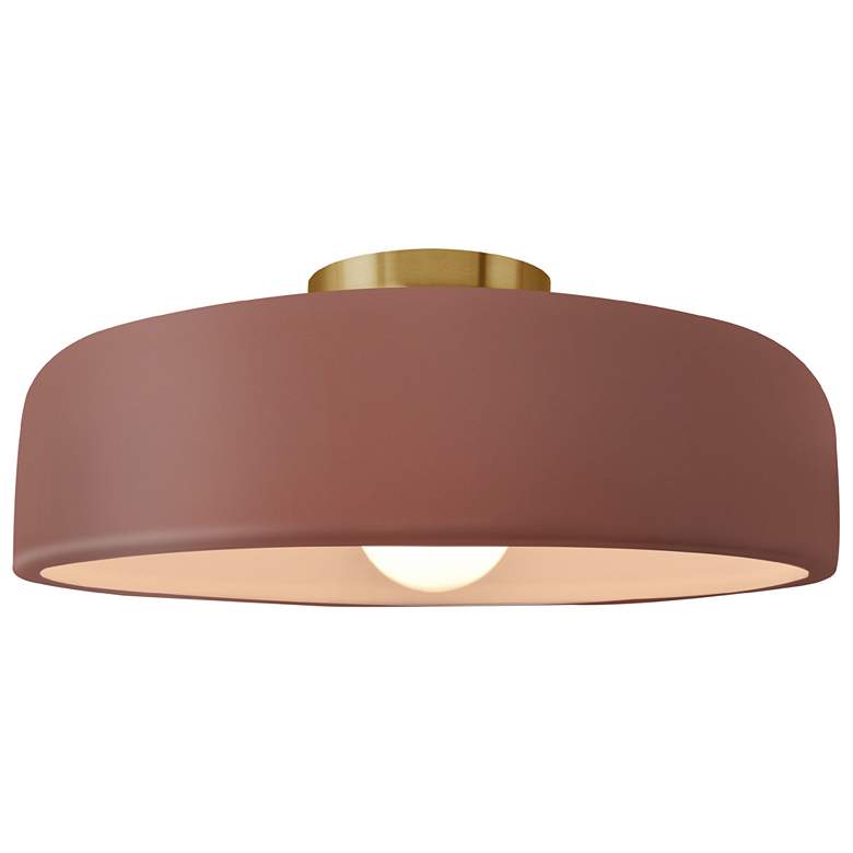 Image 1 Radiance 13"W Clay Frame Brushed Brass Metal Medium Spire LED Semi.Flu