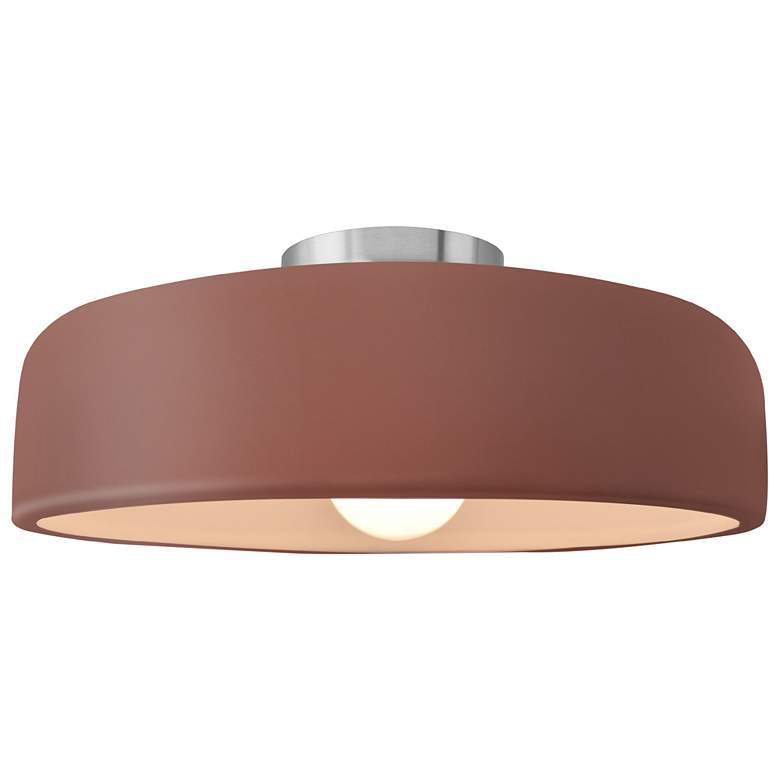 Image 1 Radiance 13"W Clay Frame Brushed Nickel Metal Medium Spire LED Semi.Fl