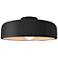 Radiance 13"W Gloss Black Frame Matte Black Medium Spire LED Semi.Flus