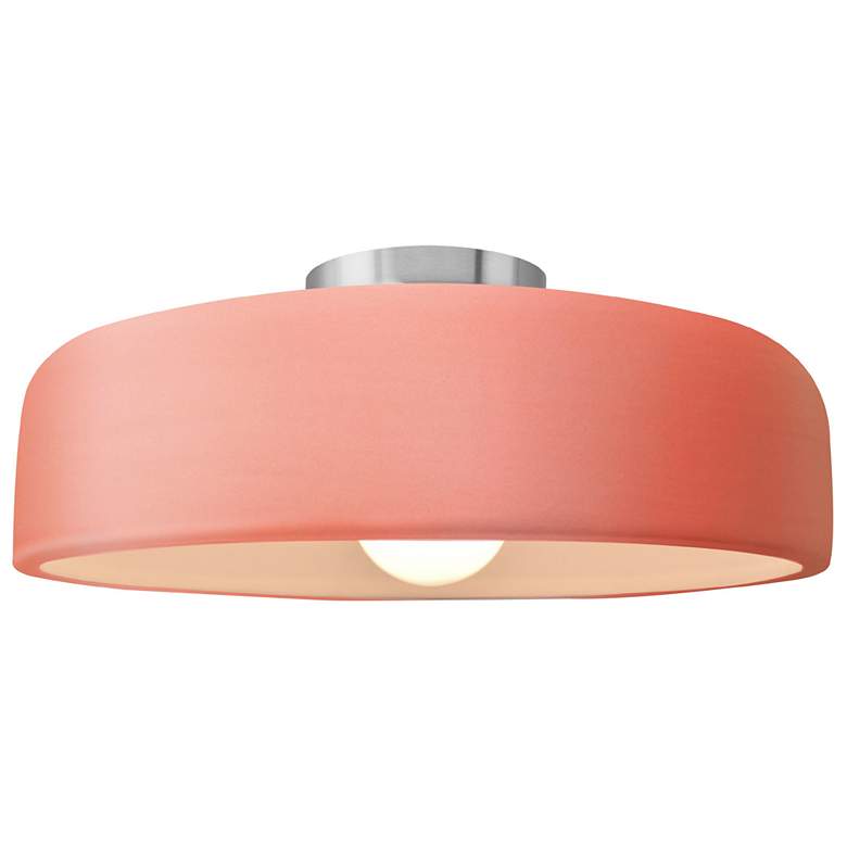 Image 1 Radiance 13"W Gloss Blush Frame Brushed Nickel Medium Spire LED Semi.F