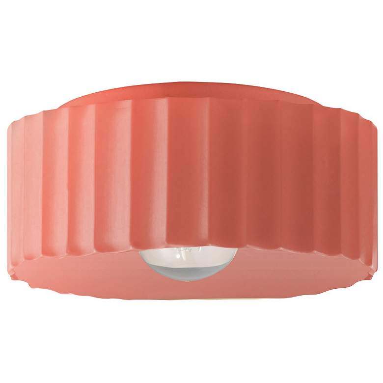 Image 1 Radiance 13"W Gloss Blush Large Gear Outdoor Flush.Mount