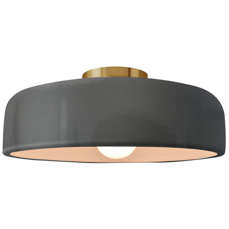 Image 1 Radiance 13"W Gloss Grey Frame Brushed Brass Metal Medium Spire Semi.F