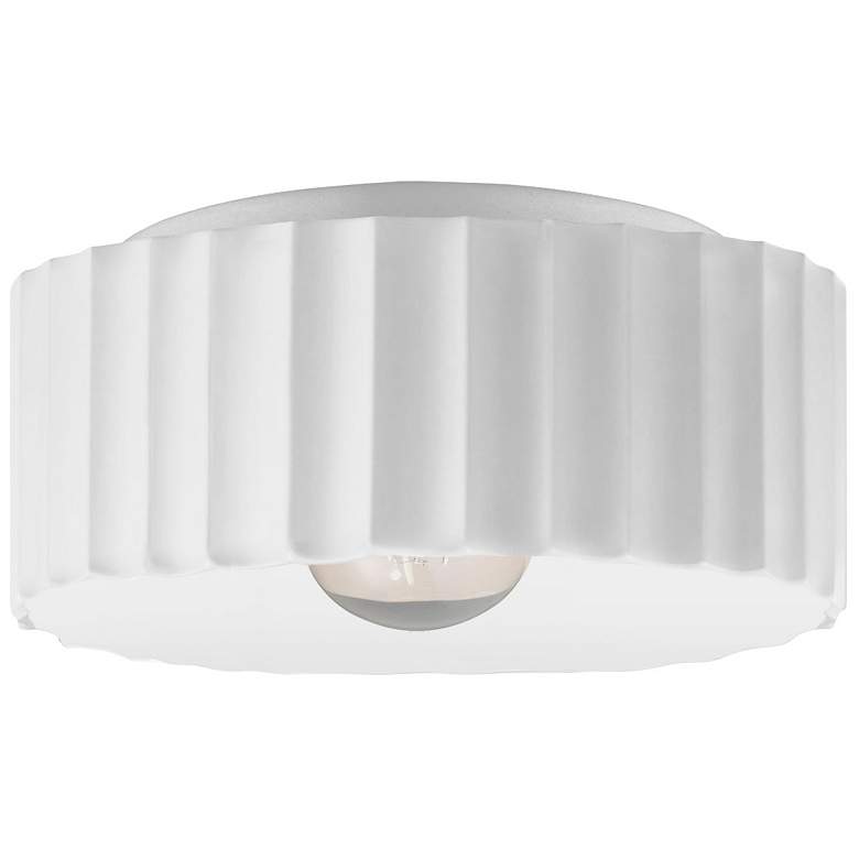 Image 1 Radiance 13"W Gloss White Large Gear Outdoor Flush.Mount