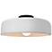 Radiance 13"W Gloss White Sided Frame Matte Black Spire LED Semi.Flush