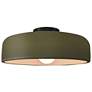 Radiance 13"W Matte Green Frame Matte Black Medium Spire LED Semi.Flus