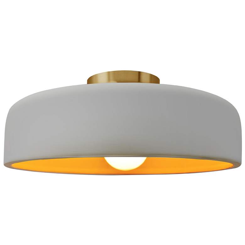 Image 1 Radiance 13"W Matte White/Gold Frame Brushed Brass Medium Spire Semi.F