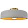 Radiance 13"W Matte White/Gold Frame Brushed Brass Spire LED Semi.Flus