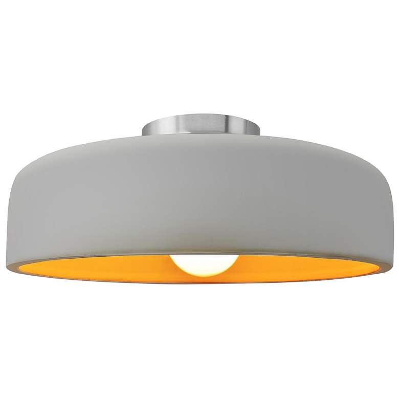 Image 1 Radiance 13"W Matte White/Gold Frame Brushed Nickel Medium Spire Semi.