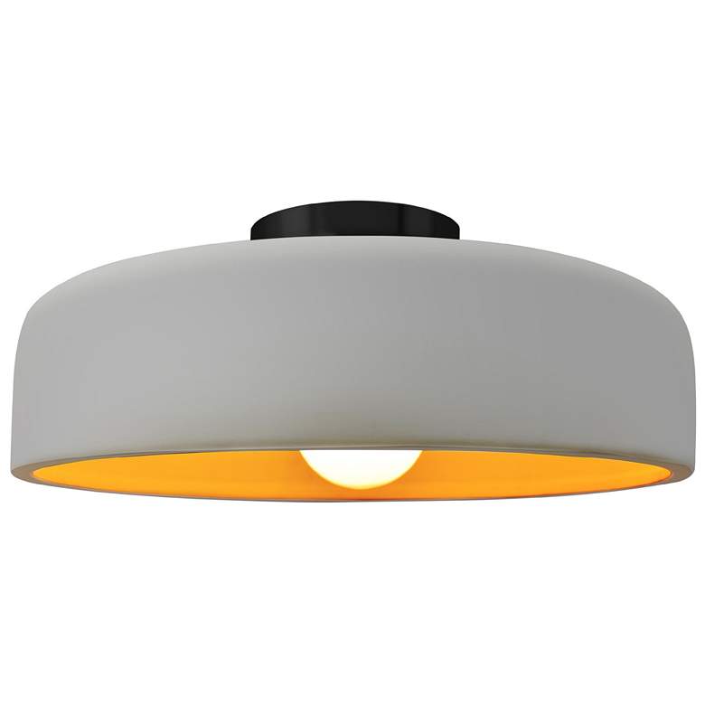 Image 1 Radiance 13"W Matte White/Gold Frame Matte Black Medium Spire Semi.Flu