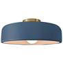 Radiance 13"W Midnight/White Frame Brushed Brass Spire LED Semi.Flush