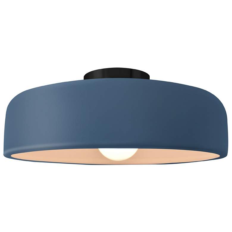 Image 1 Radiance 13"W Midnight/White Frame Matte Black Medium Spire Semi.Flush