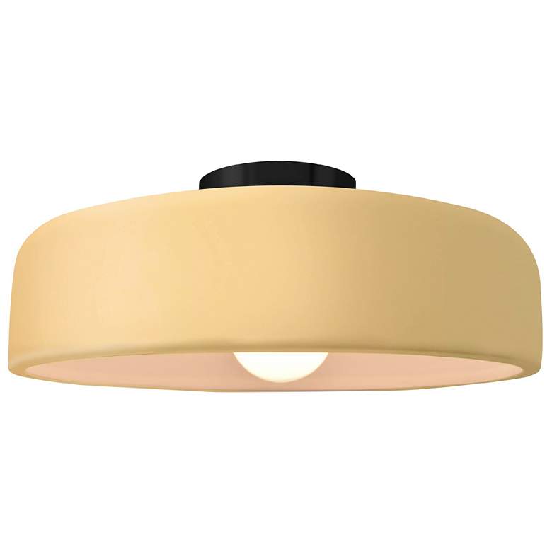 Image 1 Radiance 13"W Muted Yellow Frame Matte Black Metal Medium Spire Semi.F
