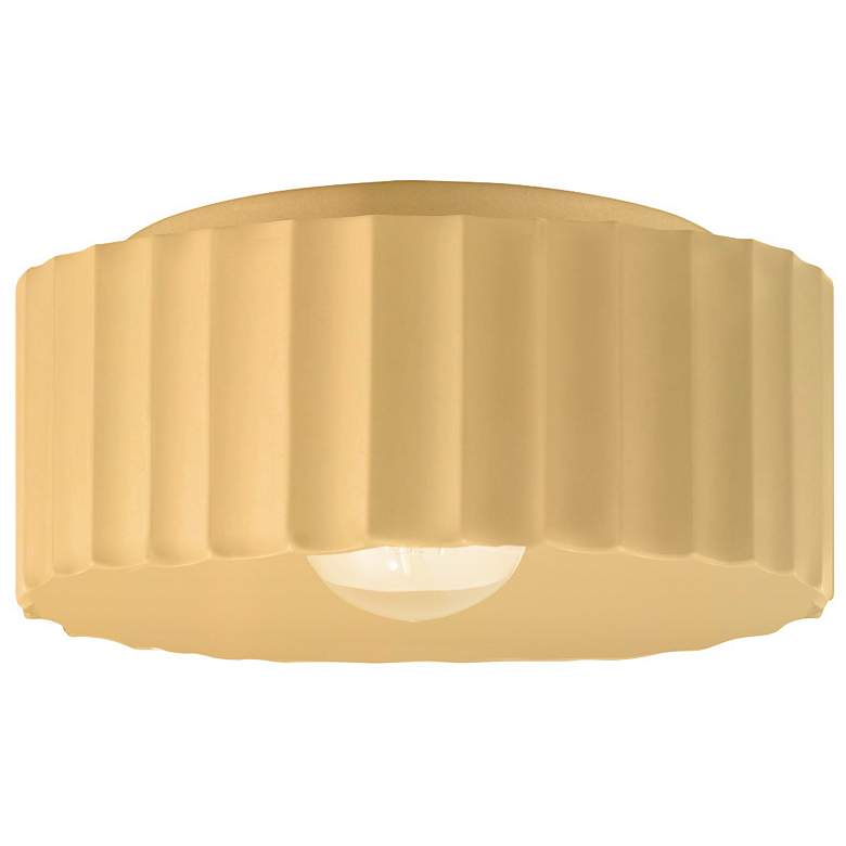 Image 1 Radiance 13"W Muted Yellow Large Gear Flush.Mount