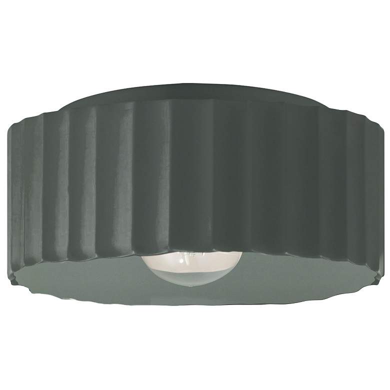 Image 1 Radiance 13"W Pewter Green Large Gear Outdoor Flush.Mount